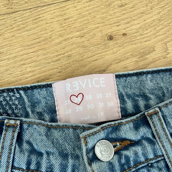 Revice Denim - High Waist Distressed Jeans in Blue - Picture 3 of 4